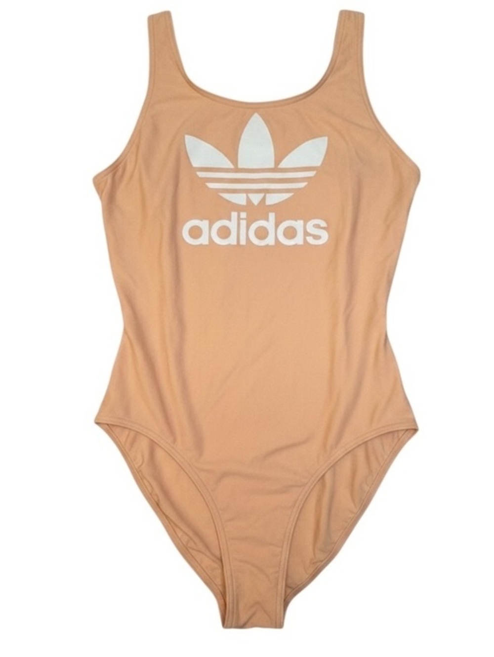 adidas Originals Trefoil One Piece Swimsuit Peach XL Logo Scoop Back Women’s
